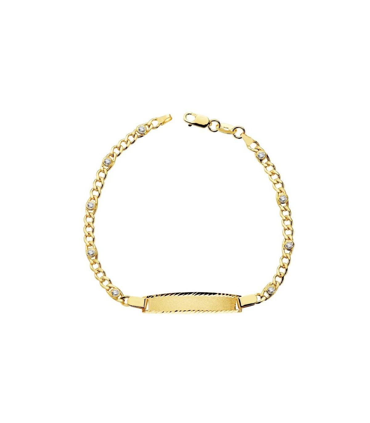 Esclava oro amarillo 18k Ingrid Circonitas 17cm