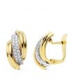 Pendientes Mujer Bandas Oro Bicolor 18 ktes