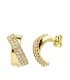 Damenohrringe X Form, mit Zirkonia - 1 Paar Ohrclips 18K Gold Ohrstecker
