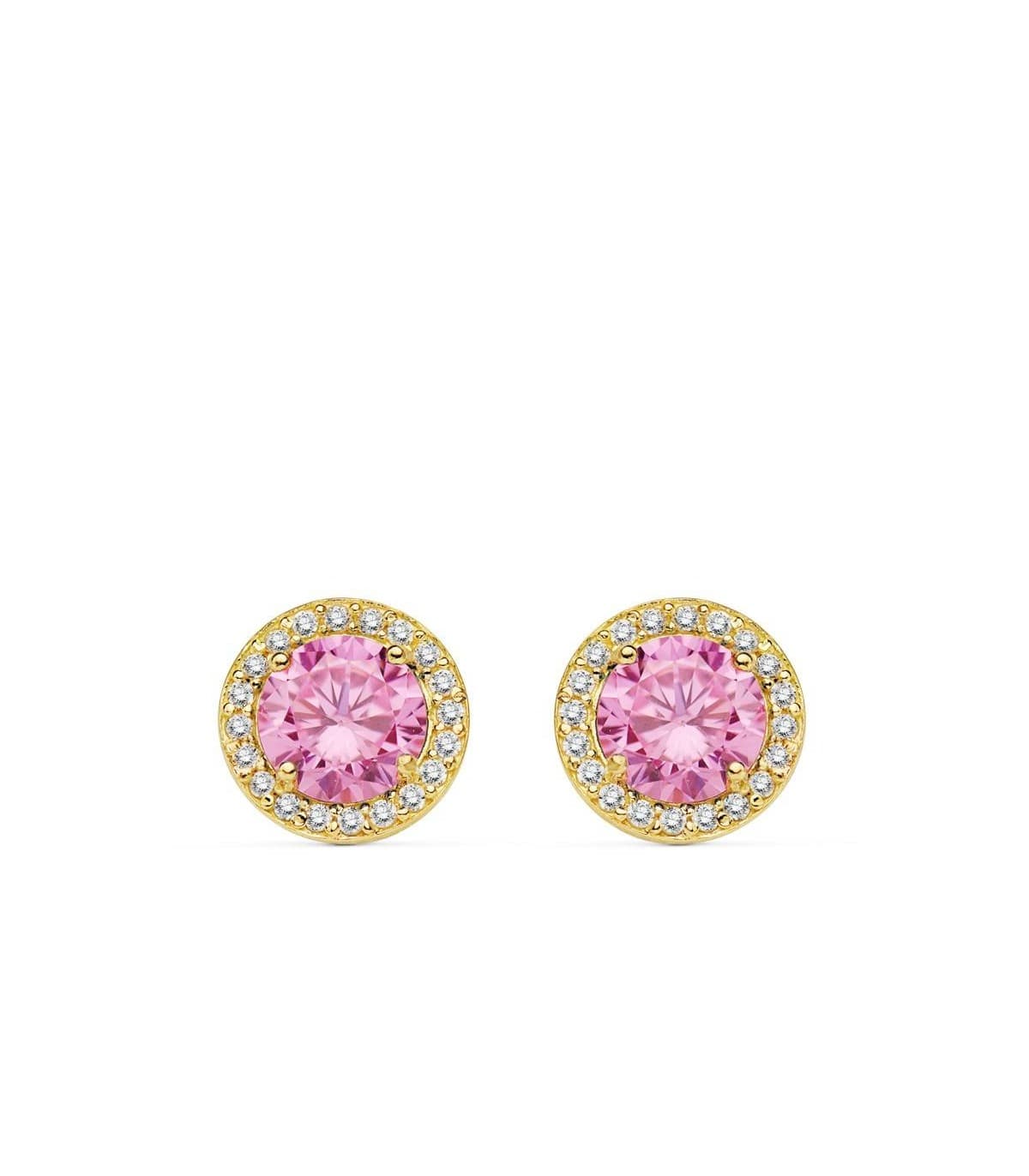 Boucles d'oreilles or jaune Candida Rose 18 K
