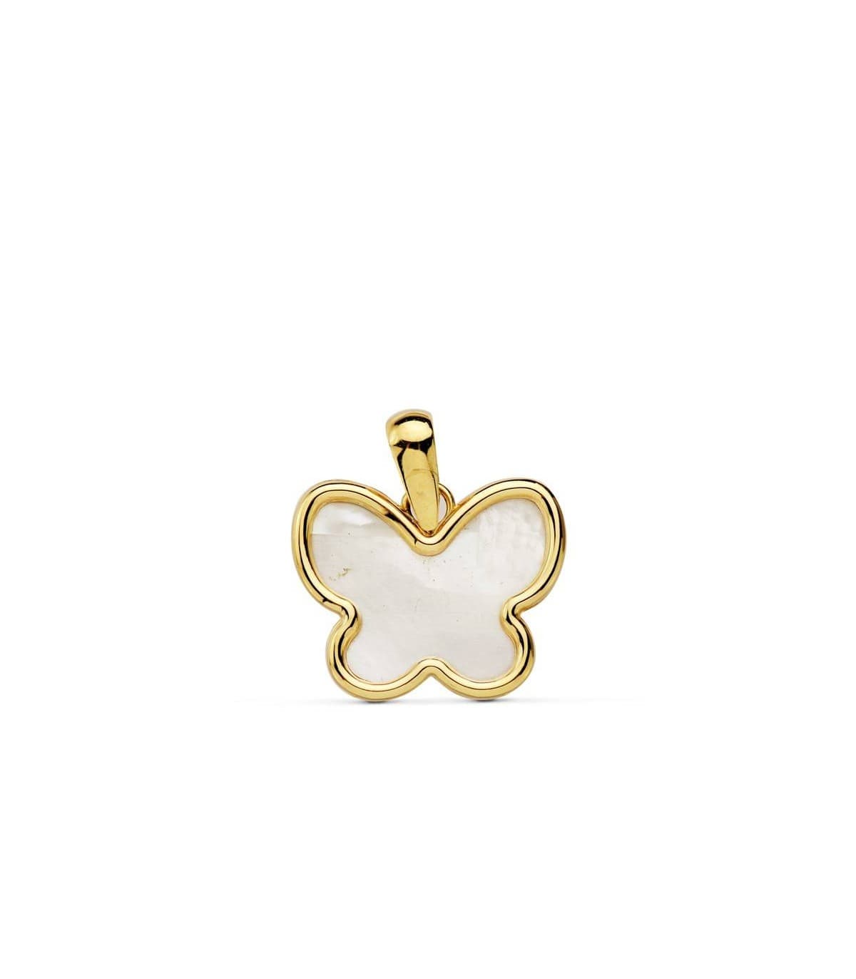 Colgante Mujer Mariposa Nácar Oro Amarillo 18 ktes