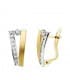Pendientes Mujer Bandas Oro Bicolor 18 ktes