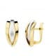 Ohrringe Gold für Damen, Glatt, Gewölbte, 18K Gelb-/ Weißgold - 1 Paar Ohrclips  Bicolor