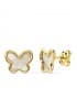Ohrstecker Schmetterling Perlmutt - Ohrringe Gold Damen 18 karat 9 mm