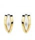 Ohrringe Gold für Damen, Glatt, Gewölbte, 18K Gelb-/ Weißgold - 1 Paar Ohrclips  Bicolor
