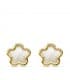 Ohrstecker Blumen Perlmutt, poliert, 8 mm | Ohrringe Kinder / Damen 750 Gelbgold