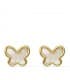 Ohrstecker Schmetterling Perlmutt - Ohrringe Gold Damen 18 karat 9 mm