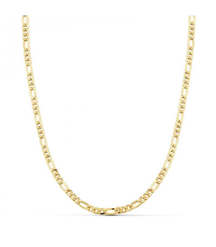 Chaîne cheval alternée triple, 3.5 mm 18 K 60cm, chaînes pour homme, élégant et intemporel.
