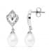 Boucles d'oreilles mariée Marie-Antoinette Or Blanc 9K Perle