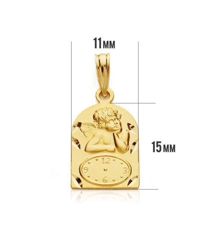 Medalla  niño y reloj capilla oro 18ktes