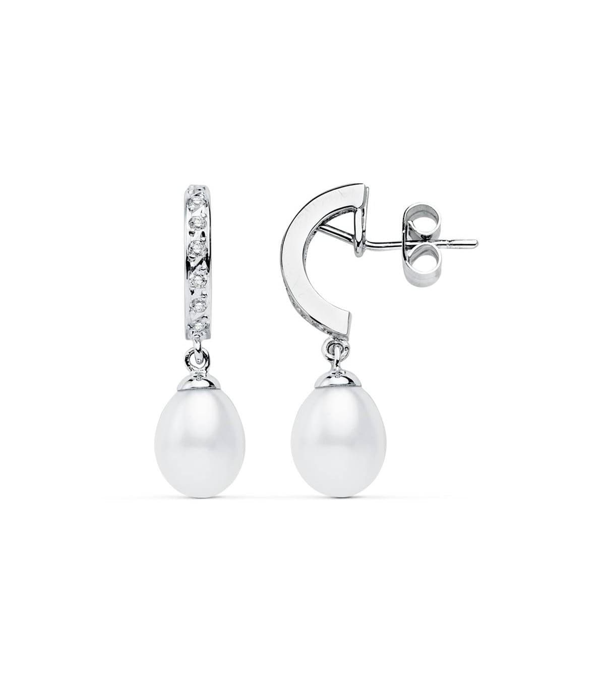Pendientes de novia Lady Thyra Oro Blanco 9 Kilates Perla Cultivada