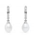 Pendientes de boda Oro Blanco 9 Kilates Perla Cultivada Circonitas brillantes