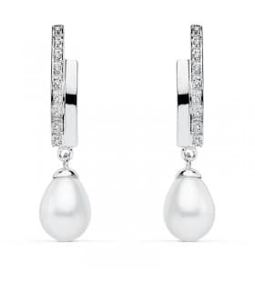 Pendientes de novia Condesa de Yorkshire Oro Blanco 9k Perla Cultivada