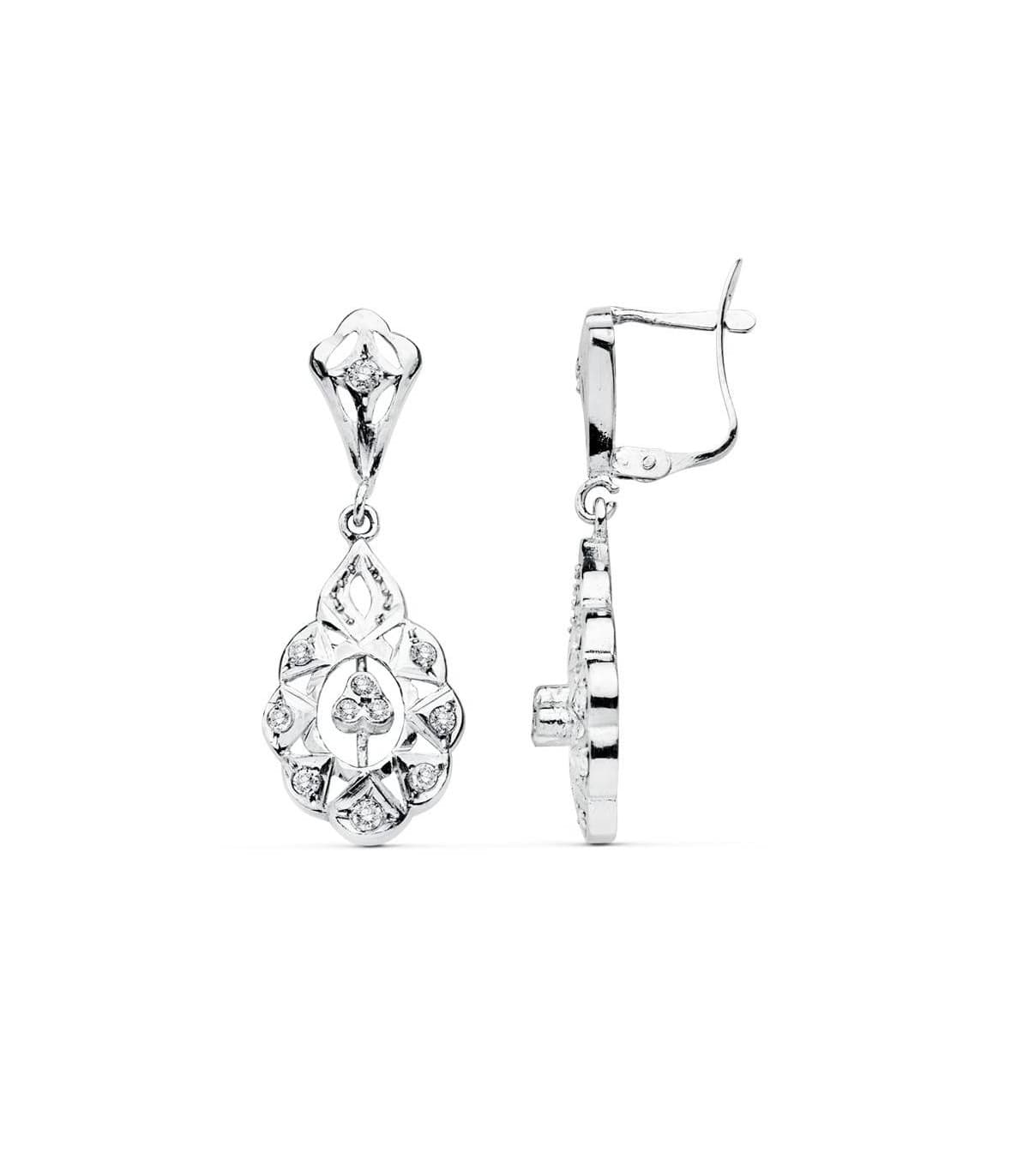 Pendientes de novia Oro estilo vintage chic boho art deco. Pendientes mujer nupcial lapidados cubanas