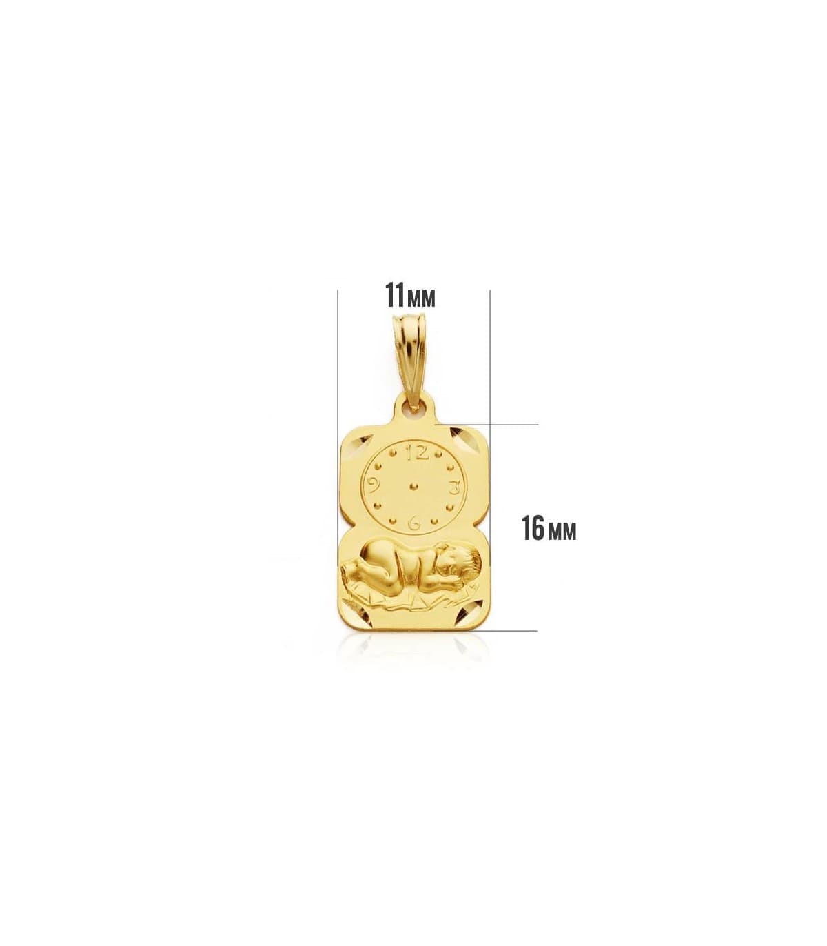 Medalla  niño y reloj diseño oro 18ktes