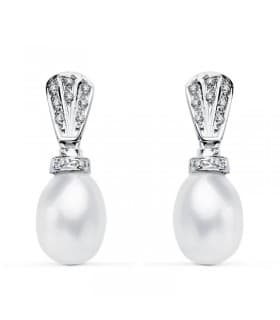 Pendientes de novia Madame Margot Oro Blanco 18 kilates Perla