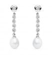 Boucles d'oreilles mariée Jane Seymour Or Blanc 9K Perle
