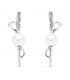 Boucles d'oreilles mariée Anne Boleyn Or Blanc 18K Perle