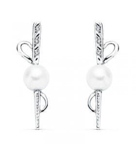 Pendientes de novia Ana Bolena Oro Blanco 18K Perla