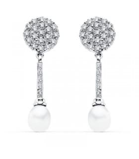Pendientes de novia Mary Tudor Oro Blanco 18K Perla
