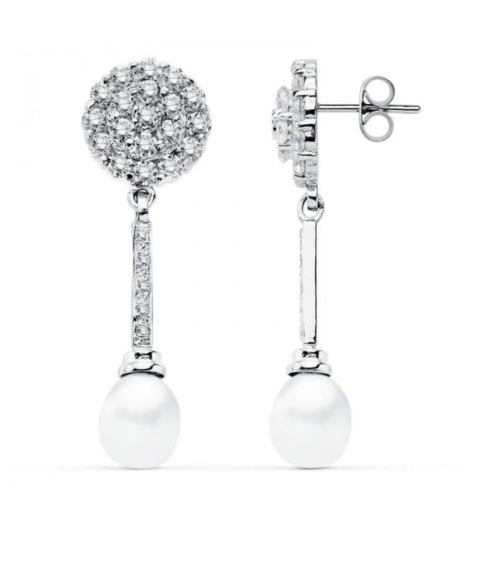 Boucles d'oreilles mariée Mary Tudor Or Blanc 18K Perle