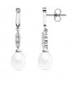 Boucles d'oreilles mariée Comtesse de Huntingdon Or Blanc 18K Perle