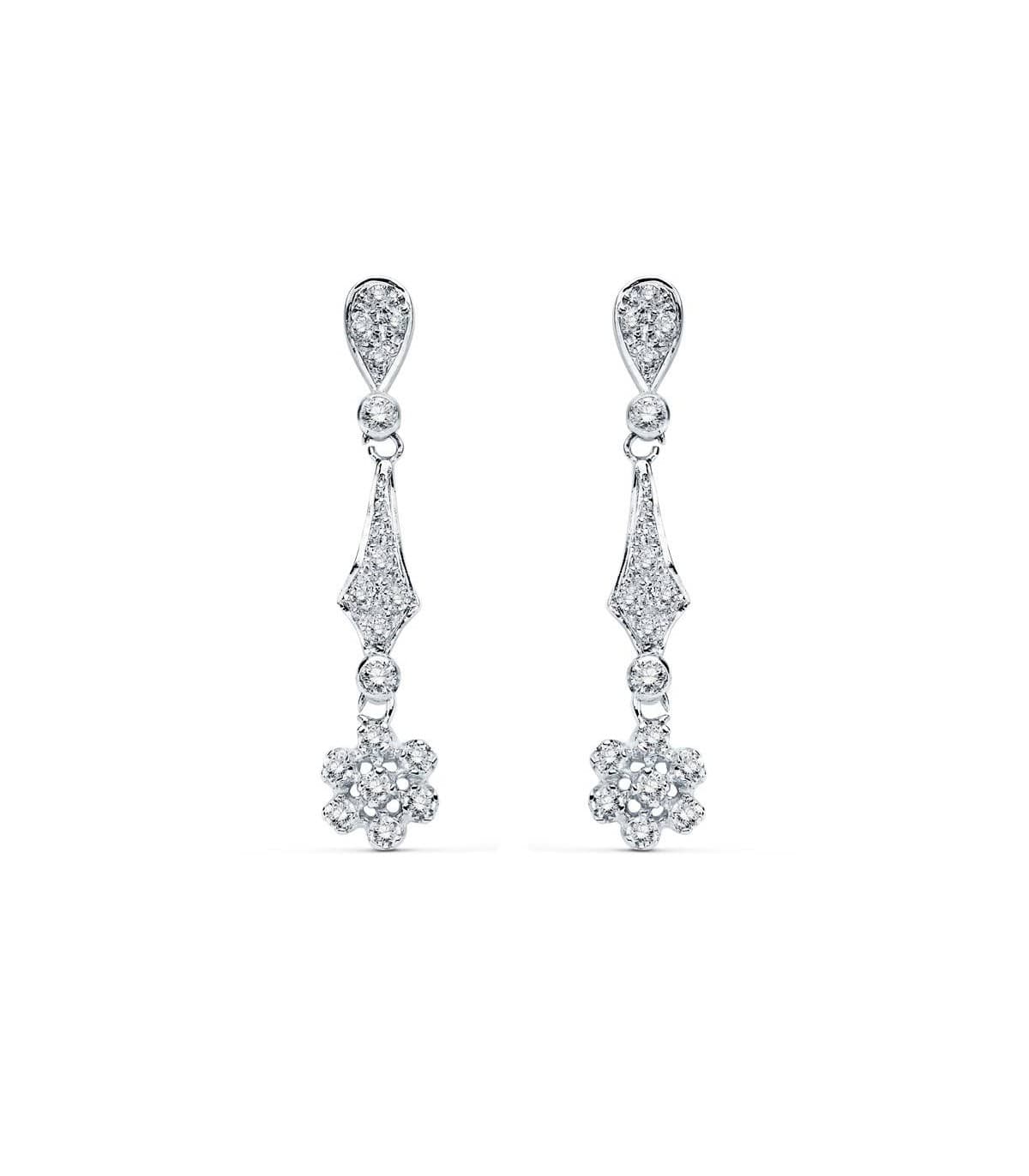 Pendientes de novia Oro estilo vintage chic boho art deco. Pendientes mujer nupcial lapidados cubanas