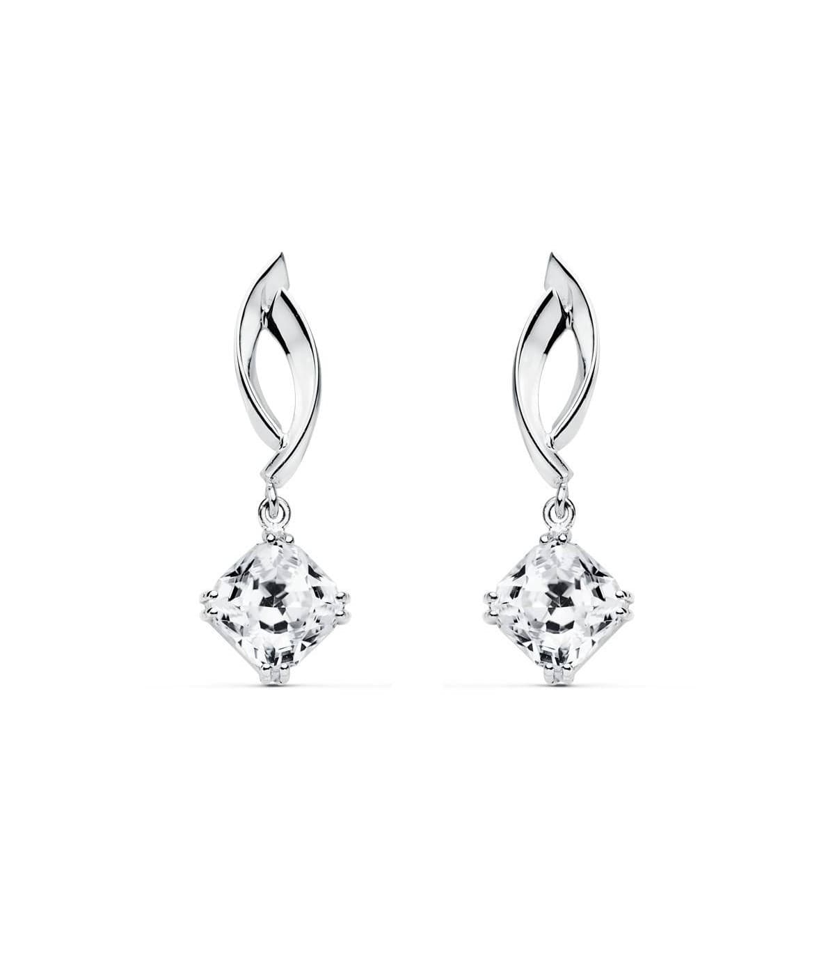 Pendientes de novia Lady Joan Benfort Oro Blanco 18 Kilates Punto de luz