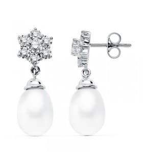 Pendientes de novia Ana Estuardo Oro Blanco 18K Perla
