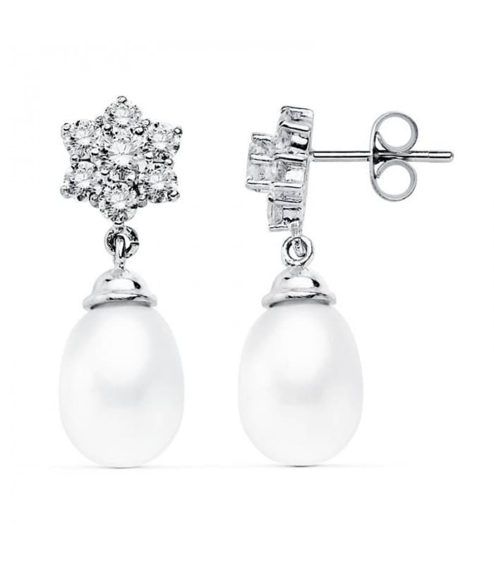 Boucles d'oreilles mariée Anne Stuart Or Blanc 18K Perle
