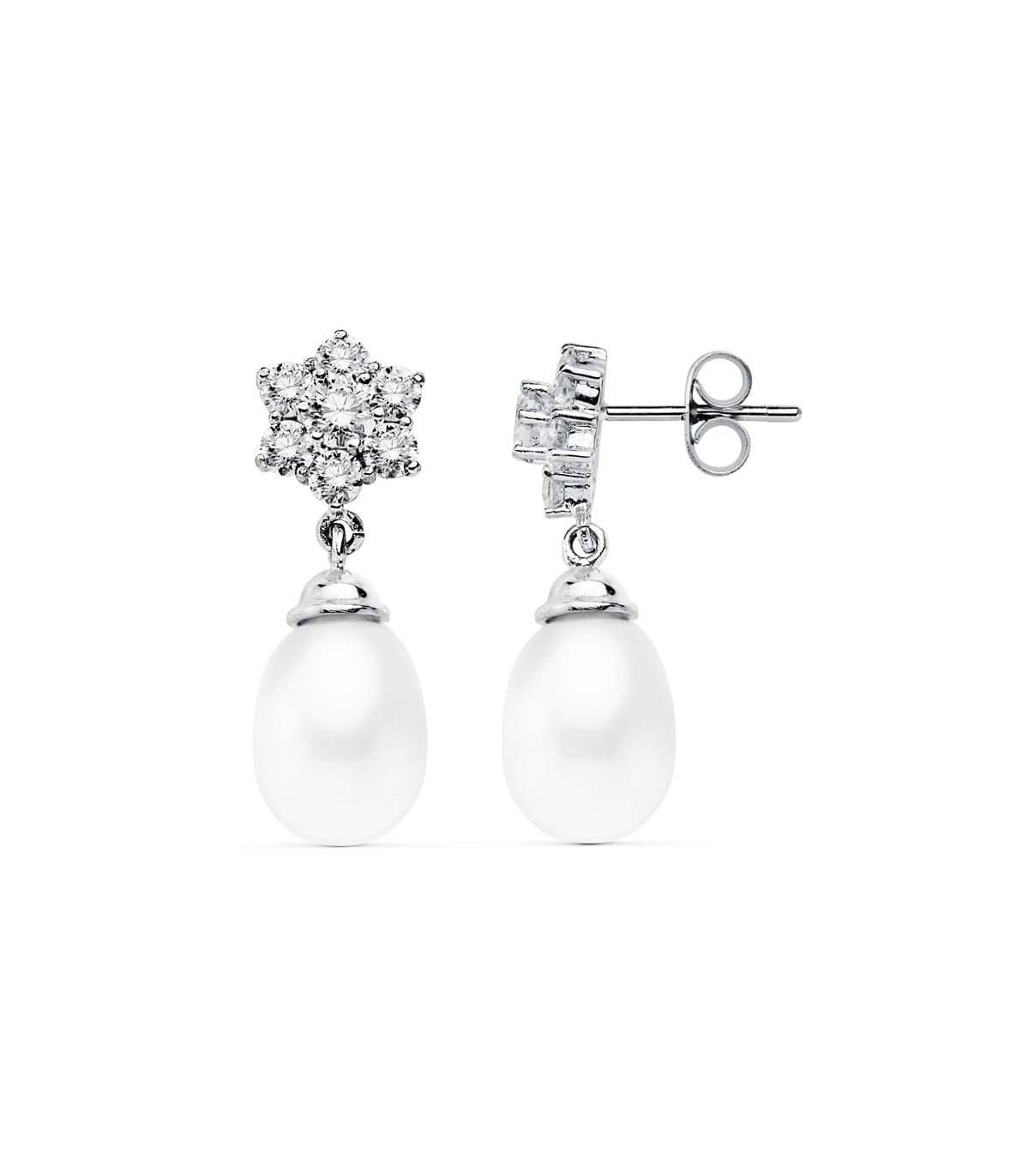 Boucles d'oreilles mariée Anne Stuart Or Blanc 18K Perle