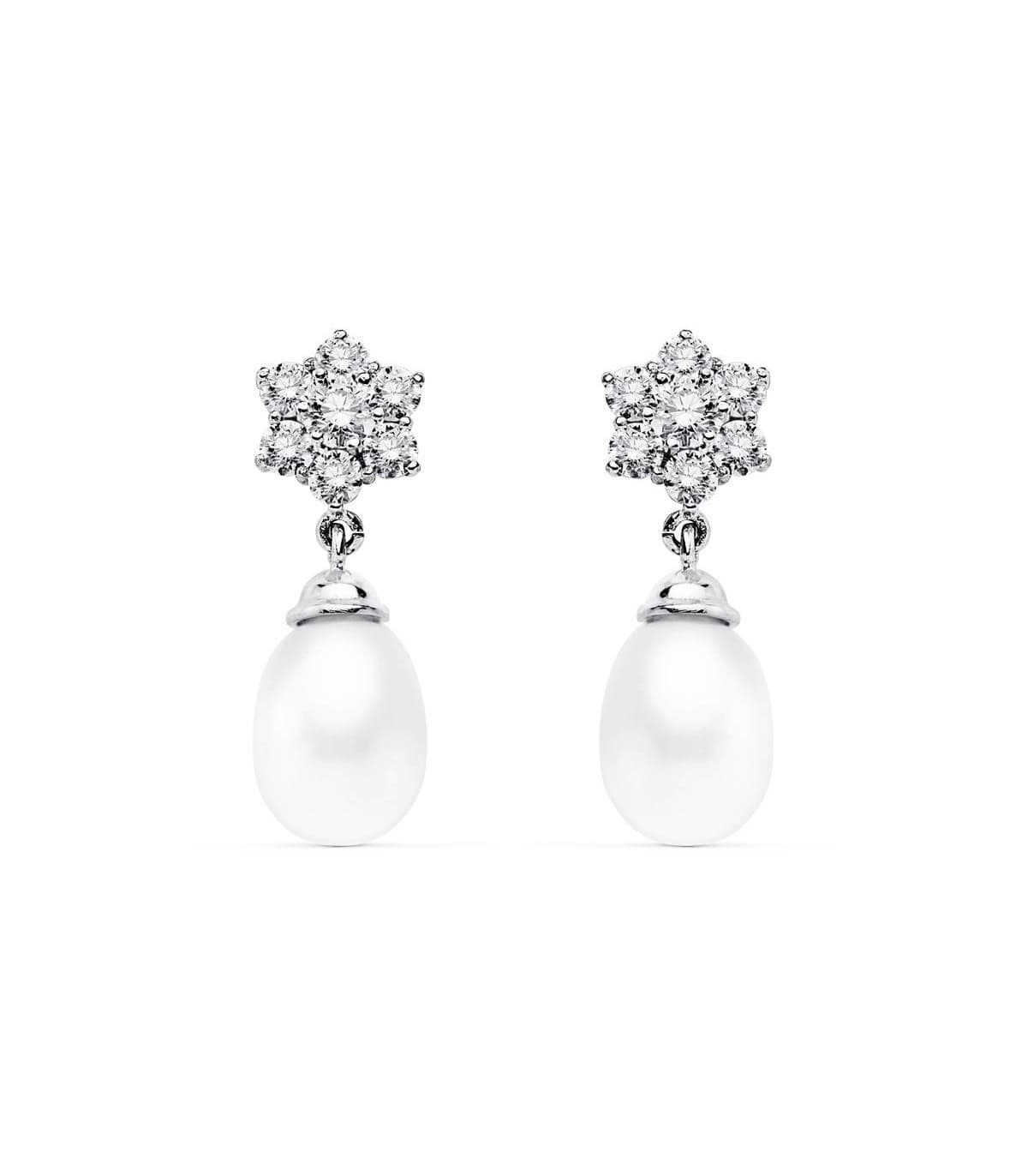 Boucles d'oreilles mariée Anne Stuart Or Blanc 18K Perle
