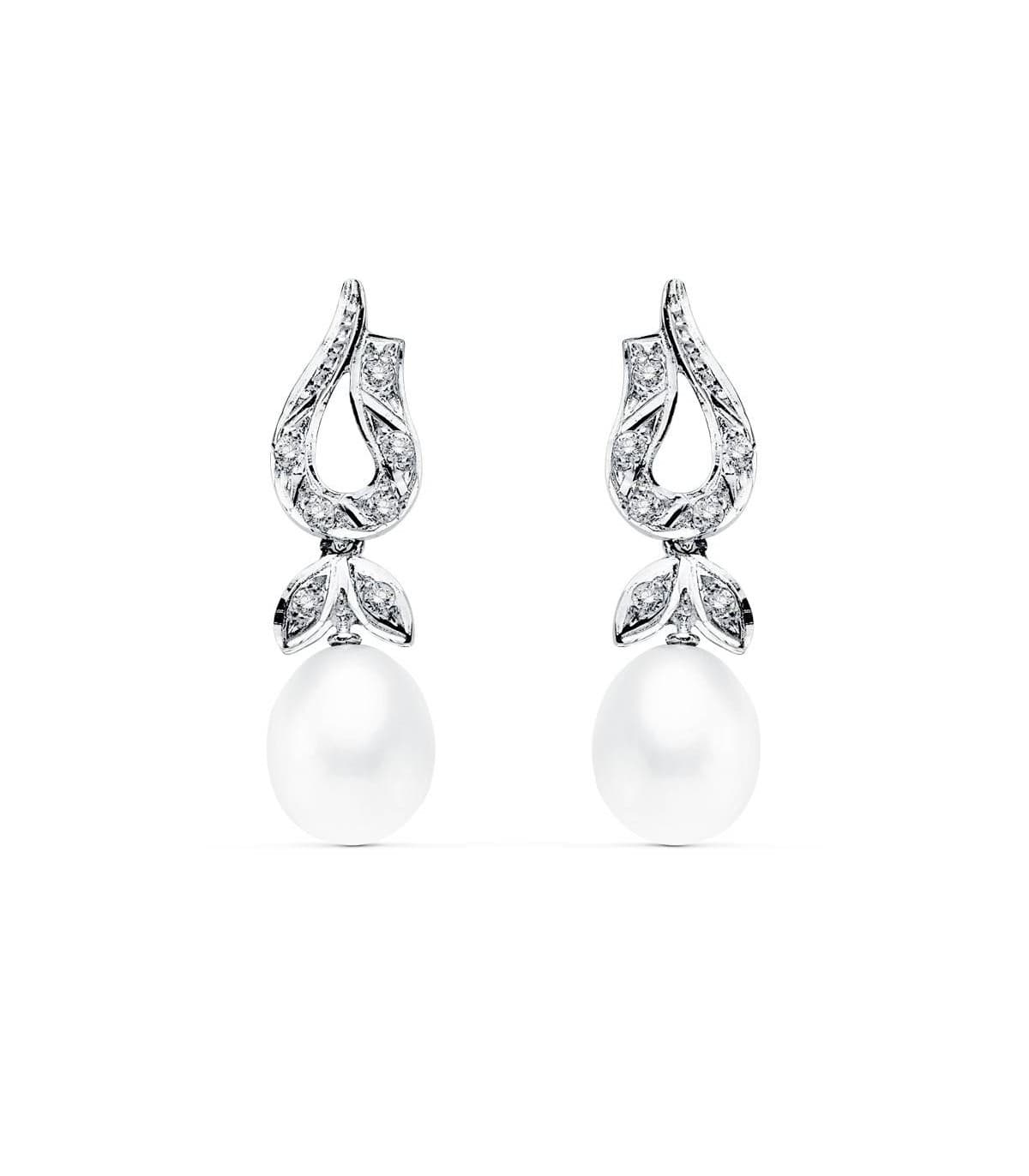 Boucles d'oreilles mariage Archiduchesse d'Autriche Or Blanc 18K