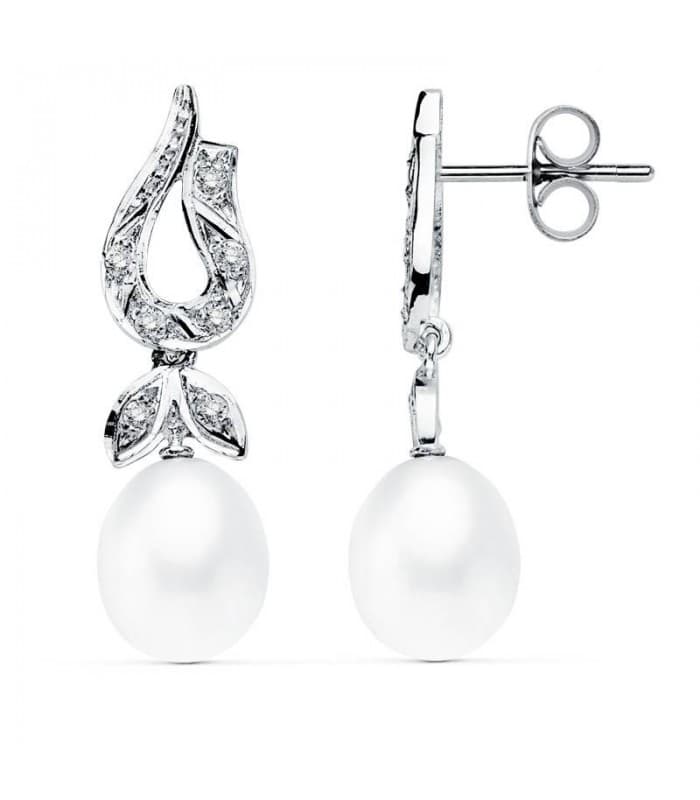 Boucles d'oreilles mariage Archiduchesse d'Autriche Or Blanc 18K