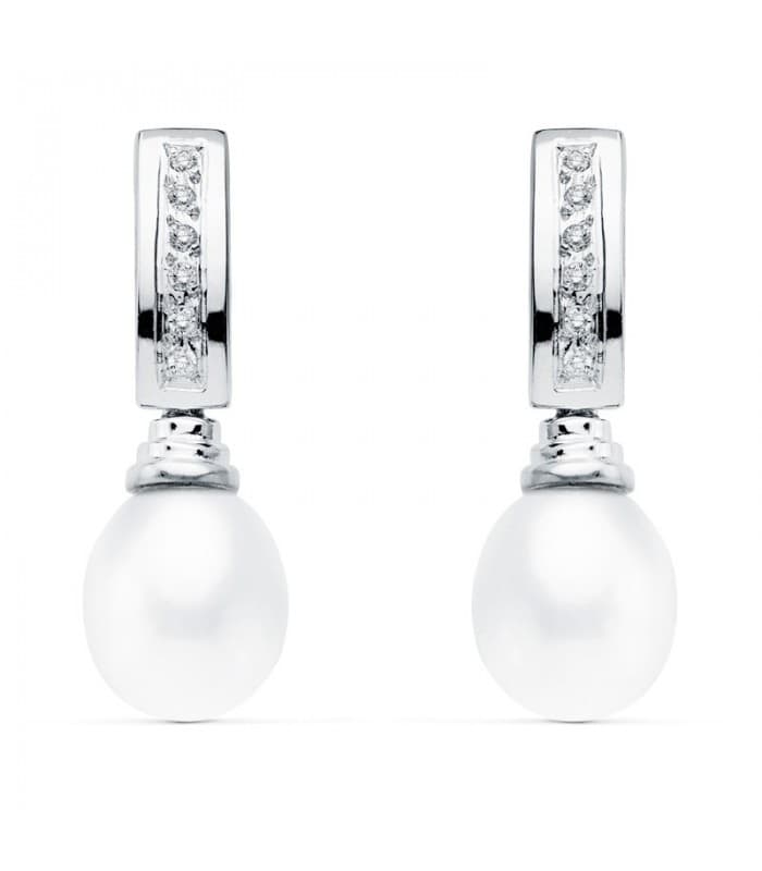 Pendientes de novia Marta de Armagnac Oro Blanco 18K