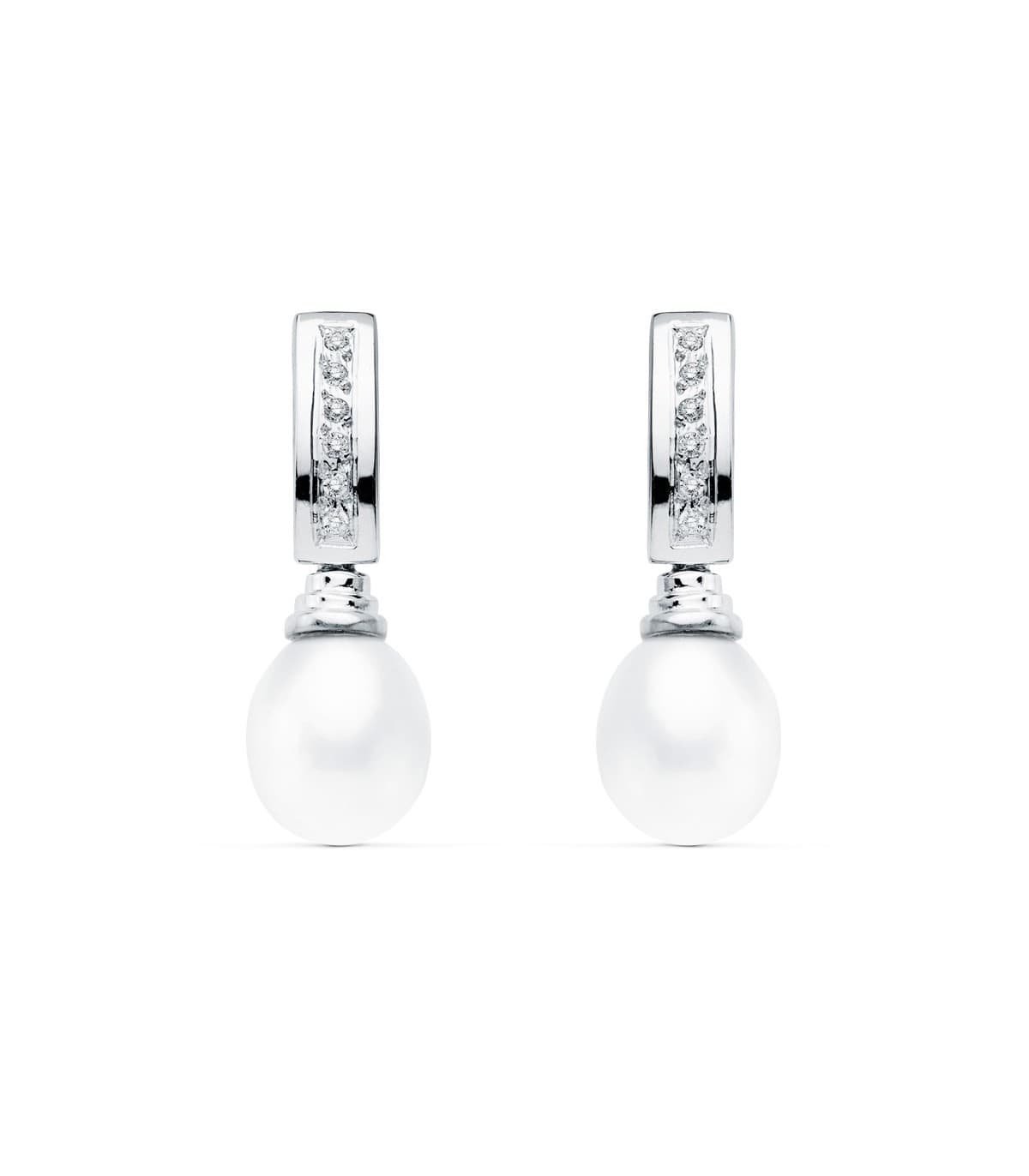 Pendientes de novia Marta de Armagnac Oro Blanco 18K