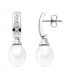 Pendientes de boda en oro blanco de 18 kilates circonitas chatón y perla cultivada. Joyería online.