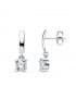 Pendientes de boda en oro blanco de 18 kilates circonitas chatón y punto de luz. Joyería online.