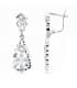 Boucles d'oreilles pour mariée Or blanc 18k Diamantées