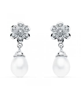Pendientes de novia Lady Lizbeth Oro Blanco 18K Perla cultivada