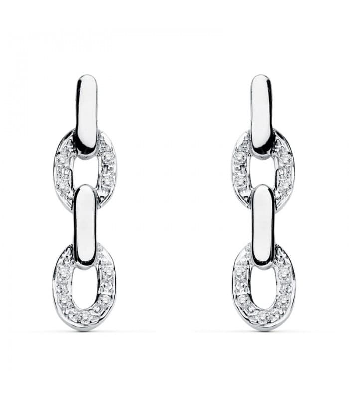 Pendientes de novia Tara Oro blanco 18k