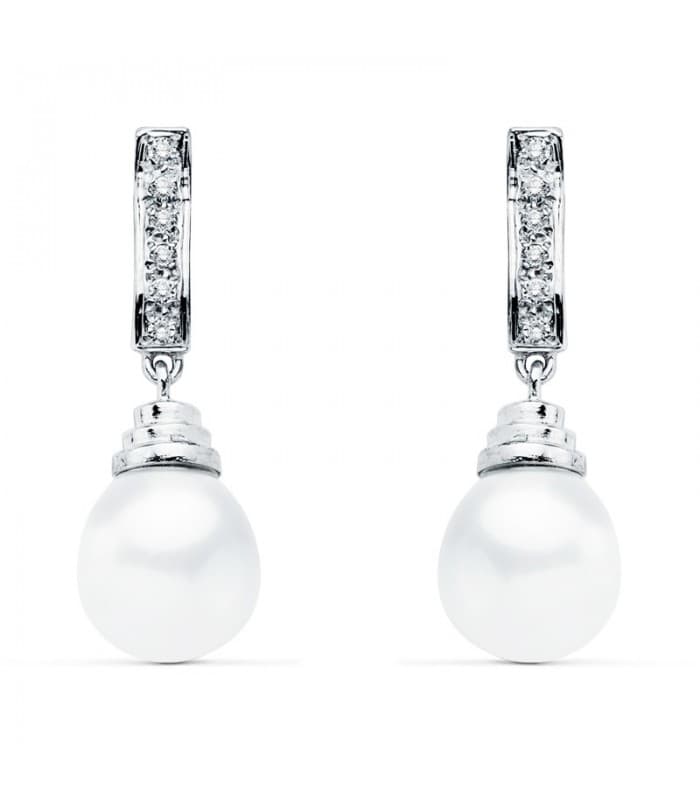 Boucles d'oreilles mariée Lady Denisse Or Blanc 18K Perle de culture