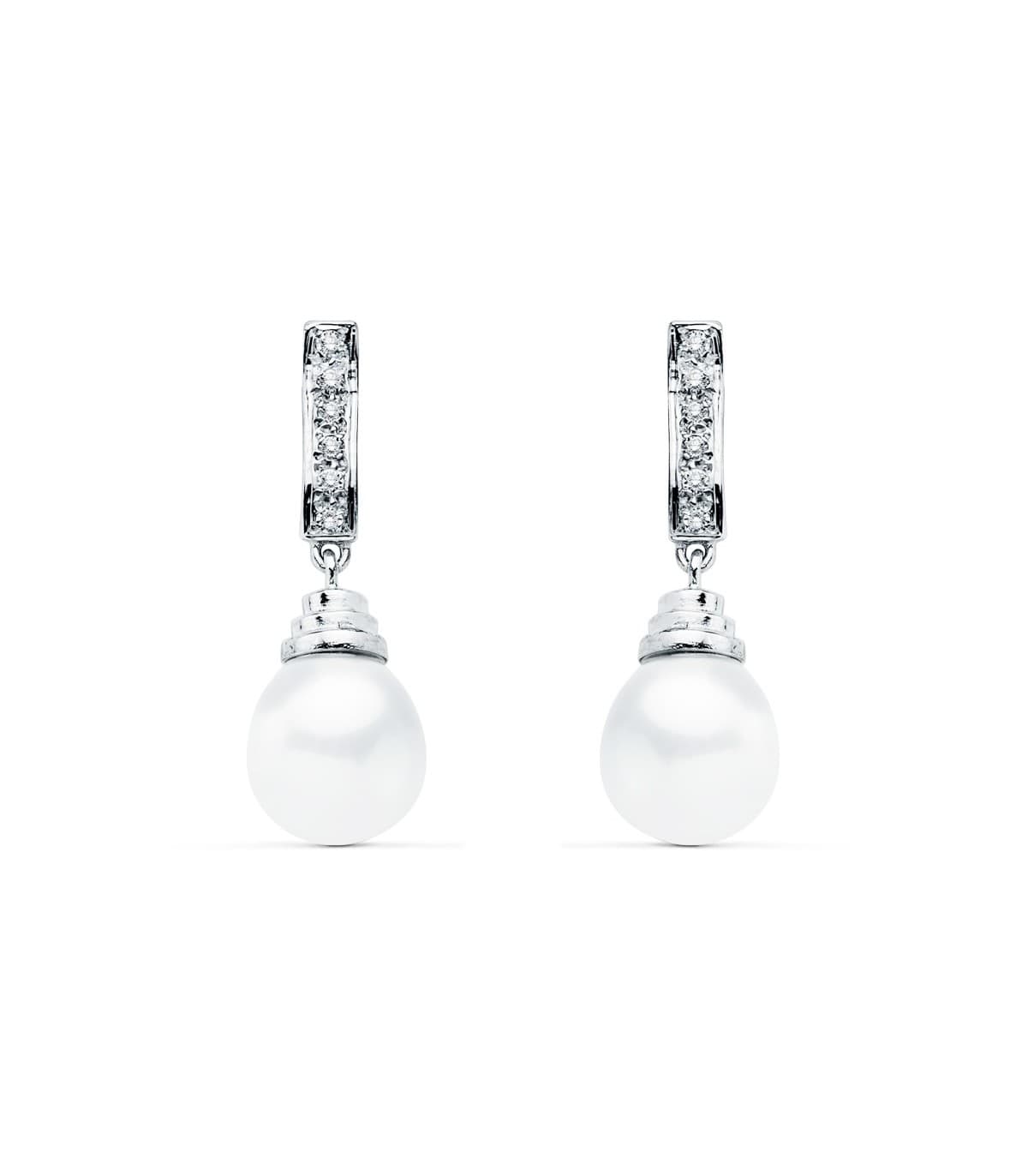 Pendientes de novia Lady Denisse Oro Blanco 18K Perla cultivada