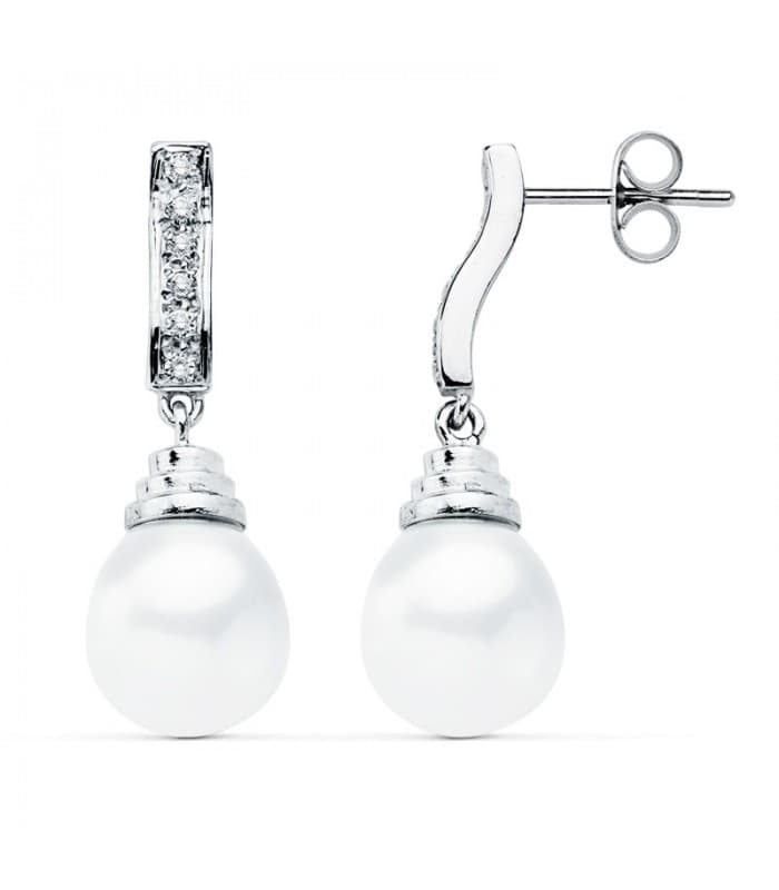 Boucles d'oreilles mariée Lady Denisse Or Blanc 18K Perle de culture