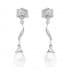 Boucles d'oreilles pour mariée Heidi Or Blanc 18K Perle de culture