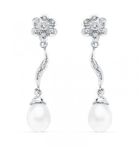 Pendientes de novia Dame Heidi Oro Blanco 18K Perla cultivada