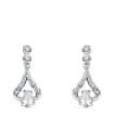Boucles d'oreilles mariée Dame Cassandra Or Blanc 18K