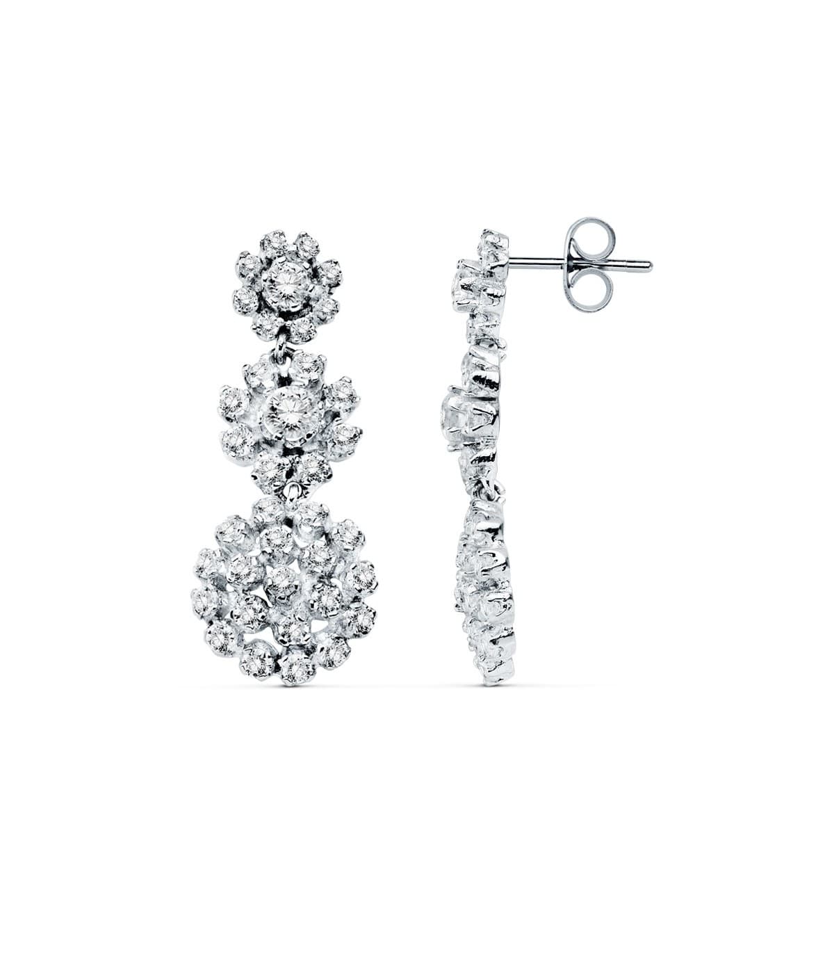 Boucles d'oreilles mariage Dame Katrina Or blanc 18k