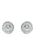Pendientes mujer chatón grano Oro blanco 18k