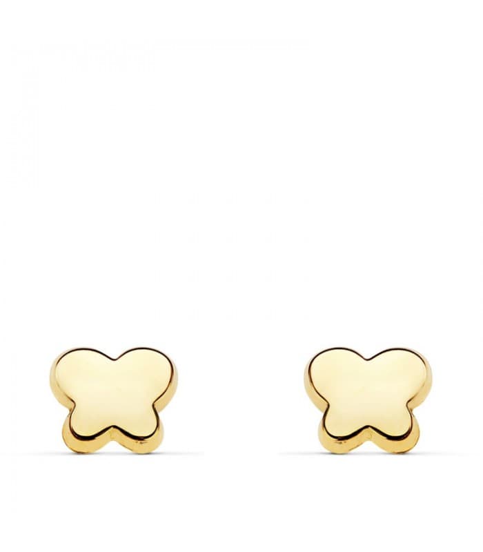 Pendientes bebé mariposas Oro amarillo 18k Lisos